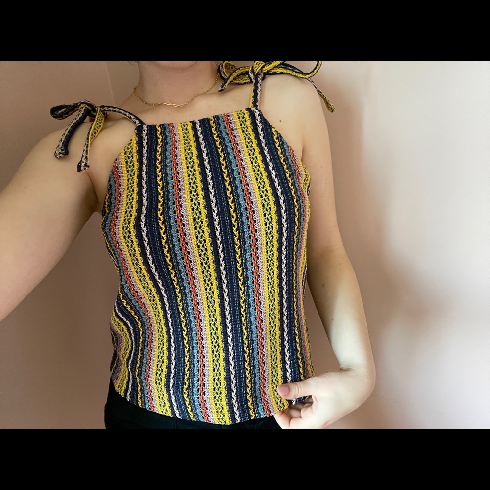 Madewell Striped Tie Sleeve Top (XS)